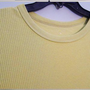 Chartreuse Ribbed Short Sleeved Top